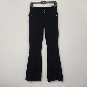YMI JEANS Women's Black Denim Wide Leg Jeans Pockets Size 3 / 26